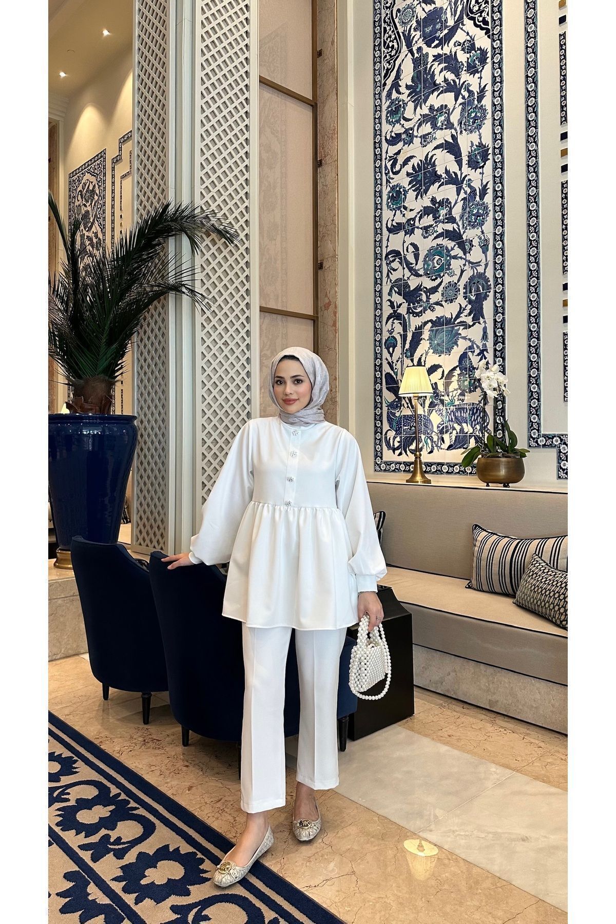 SSDESİNG Özel Taşlı Düğmeli Krep Takım SSDESİNG Özel Taşlı Düğmeli Krep Takım
