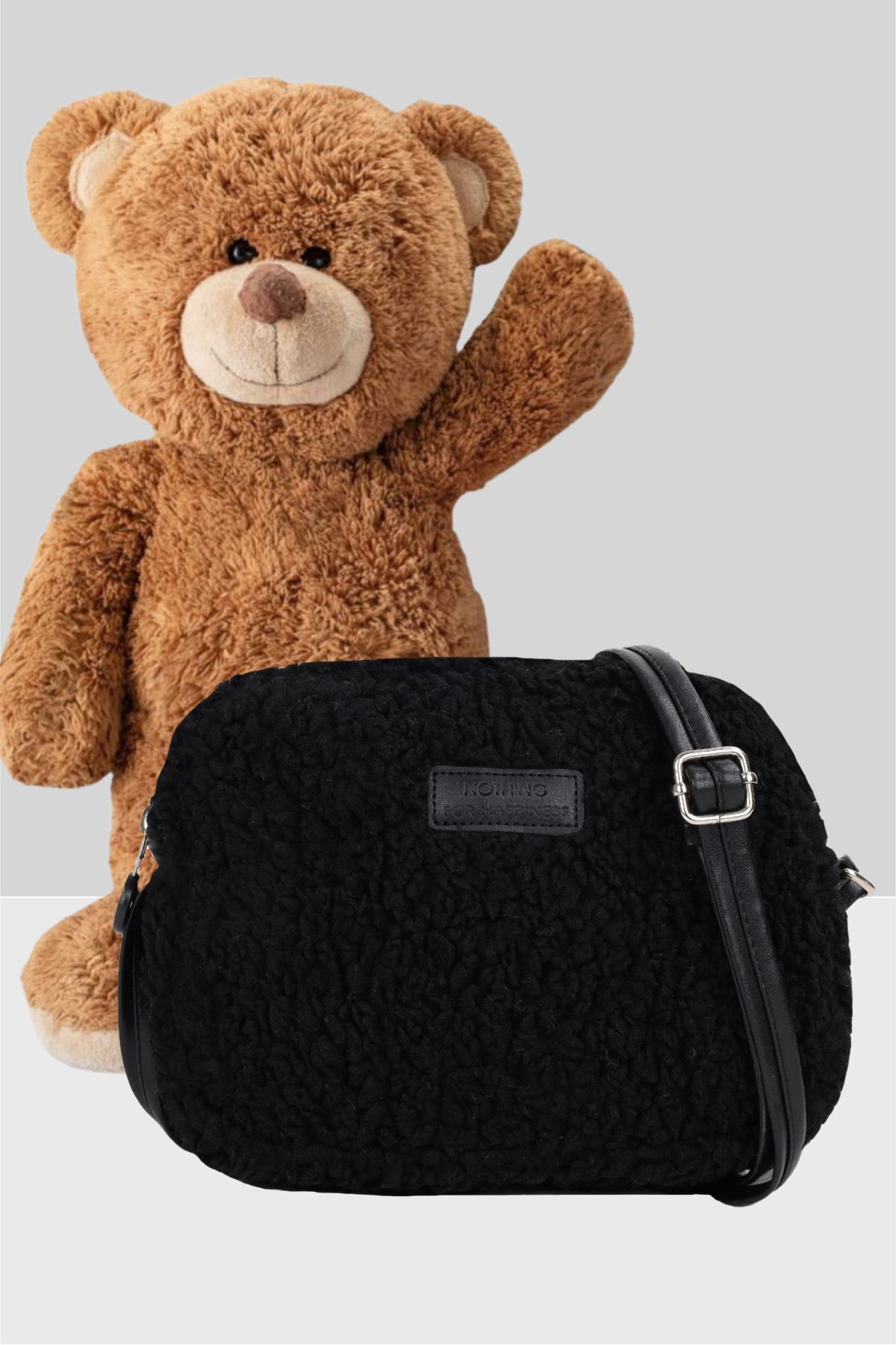 Kadın Siyah Kürklü Peluş Mini Urban Çapraz Omuz Çanta Kadın Siyah Kürklü Peluş Mini Urban Çapraz Omuz Çanta