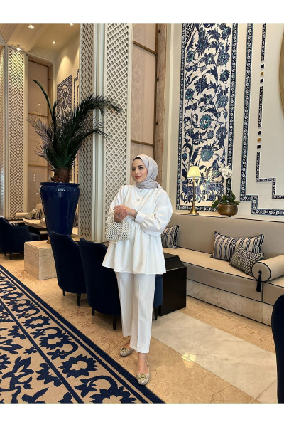 SSDESİNG Özel Taşlı Düğmeli Krep Takım