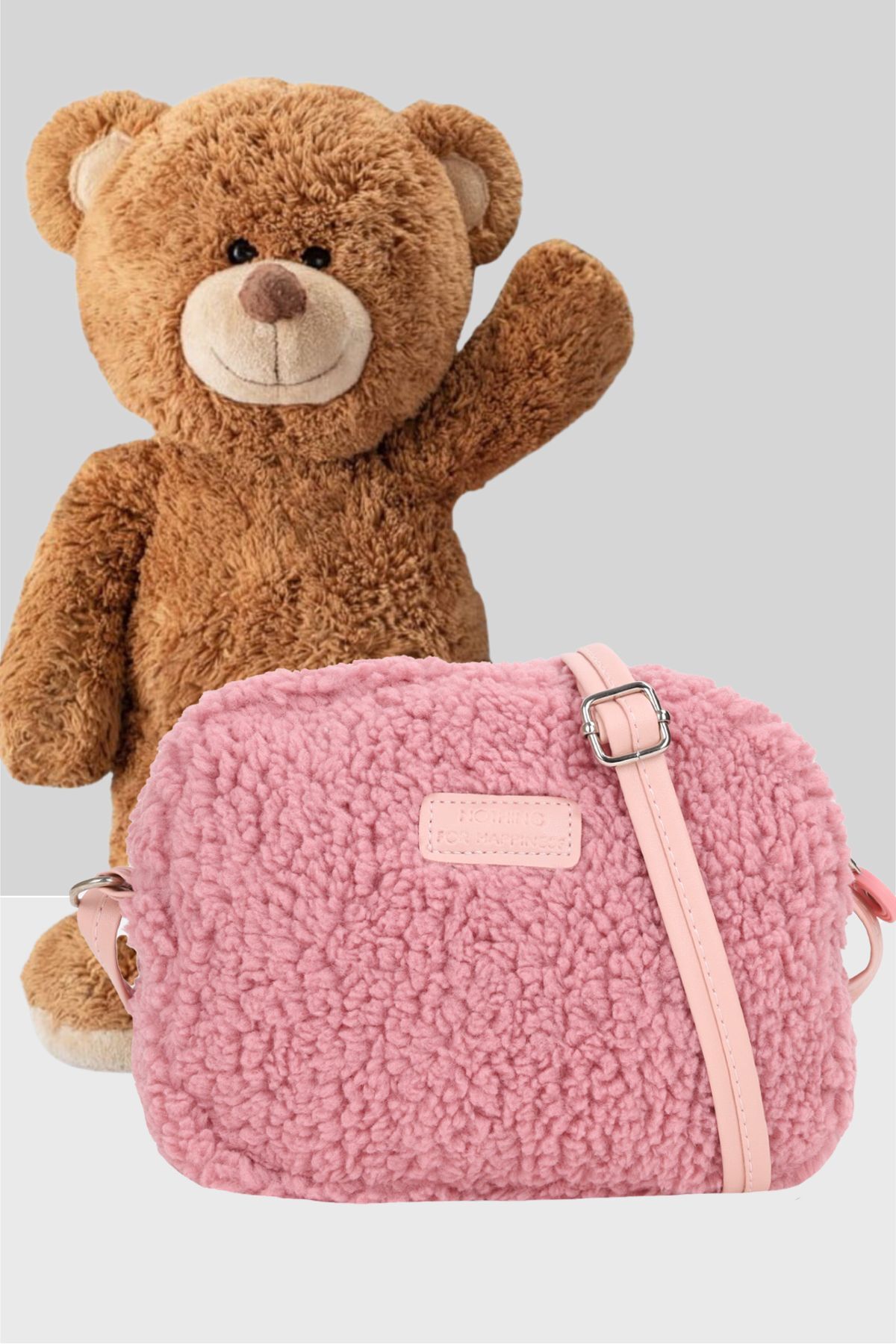 Kadın Pudra Kürklü Peluş Mini Urban Çapraz Omuz Çanta Kadın Pudra Kürklü Peluş Mini Urban Çapraz Omuz Çanta