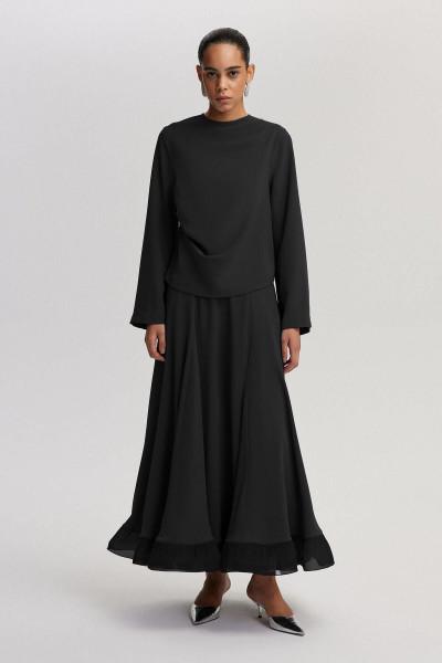 ŞİFON FIRFIR DETAYLI ETEK TAKIM ŞİFON FIRFIR DETAYLI ETEK TAKIM