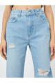 Straight Jean Kot Pantolon Rahat Kesim Yüksek Bel Geniş Paça - Bianca Jean Straight Jean Kot Pantolon Rahat Kesim Yüksek Bel Geniş Paça - Bianca Jean