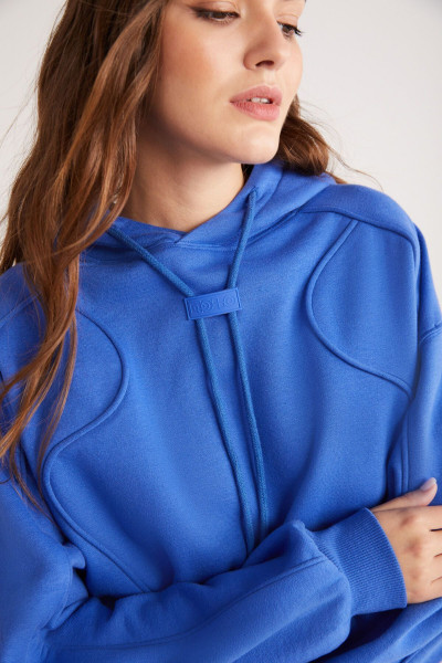 Kennedy Kadın Içi Polarlı Yumuşacık 3 Iplik Kapüşonlu Biye Detaylı Comfort Fit Mavi Sweatshirt Kennedy Kadın Içi Polarlı Yumuşacık 3 Iplik Kapüşonlu Biye Detaylı Comfort Fit Mavi Sweatshirt