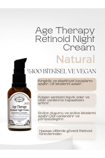 Age Therapy Retinoid Gece Kremi | Bakuchiol & %0.3 Retinoid | Hassas Dahil Tüm Cilt Tipleri | 50ml Age Therapy Retinoid Gece Kremi | Bakuchiol & %0.3 Retinoid | Hassas Dahil Tüm Cilt Tipleri | 50ml