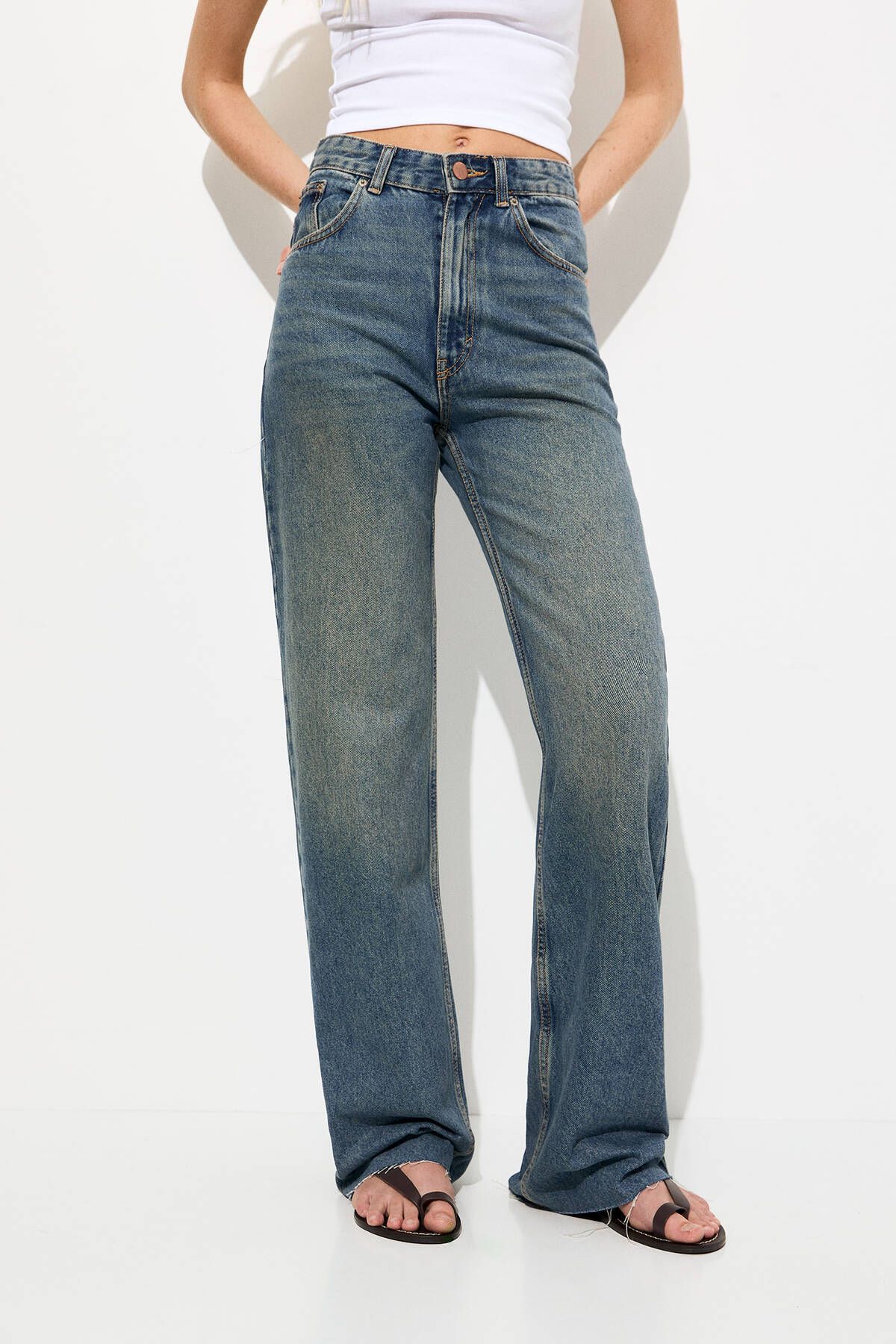 Yüksek bel straight fit jean Yüksek bel straight fit jean