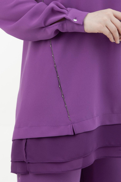 Trend İpek Krep Kumaş Zincir İşlemeli Tesettür Takım 24YT647