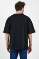 Unisex Pamuk Bisiklet Yaka Siyah Oversize T-shirt Unisex Pamuk Bisiklet Yaka Siyah Oversize T-shirt