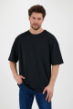 Unisex Pamuk Bisiklet Yaka Siyah Oversize T-shirt Unisex Pamuk Bisiklet Yaka Siyah Oversize T-shirt
