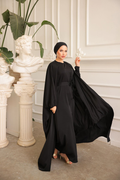 Kadın Tesettür Yarasa Kol Abaya Takım Kadın Tesettür Yarasa Kol Abaya Takım