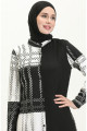 Viskon Emprime Tunik 2556-01 Siyah Beyaz Viskon Emprime Tunik 2556-01 Siyah Beyaz