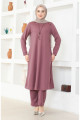 Kolyeli Tunik Pantolon İkili Takım 0580-07 Lila Kolyeli Tunik Pantolon İkili Takım 0580-07 Lila