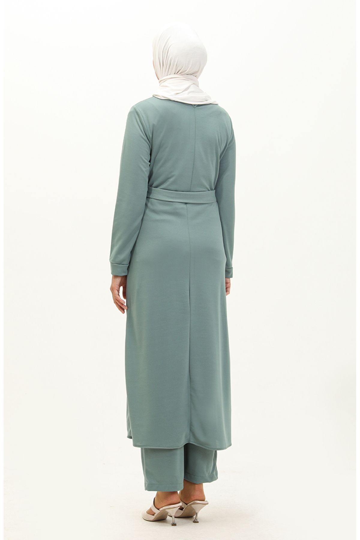 Yırtmaçlı Tunik Pantolon İkili Takım 0664-06 Mint Yeşili Yırtmaçlı Tunik Pantolon İkili Takım 0664-06 Mint Yeşili