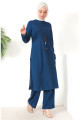 Kolyeli Tunik Pantolon İkili Takım 8585-09 İndigo Kolyeli Tunik Pantolon İkili Takım 8585-09 İndigo