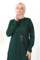 Kolyeli Tunik Pantolon İkili Takım 8585-05 Zümrüt Yeşili Kolyeli Tunik Pantolon İkili Takım 8585-05 Zümrüt Yeşili