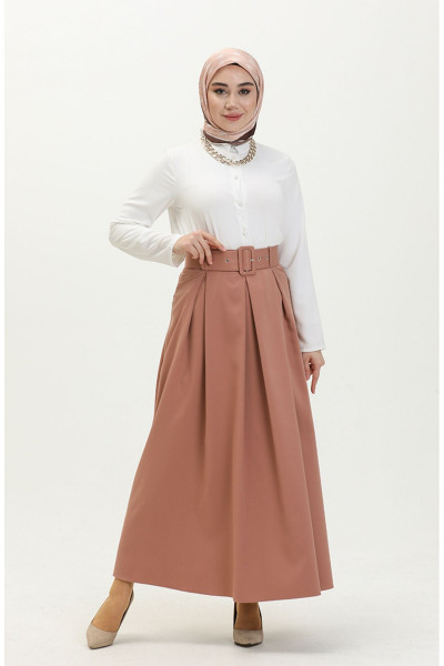 Kemerli Etek 2246-05 Vizon Kemerli Etek 2246-05 Vizon