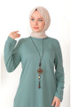 Kolyeli Tunik Pantolon İkili Takım 8585-03 Çağla Yeşili Kolyeli Tunik Pantolon İkili Takım 8585-03 Çağla Yeşili