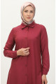Viskon Düğmeli Tunik 6110-03 Bordo Viskon Düğmeli Tunik 6110-03 Bordo