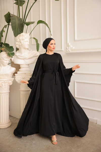Kadın Tesettür Yarasa Kol Abaya Takım Kadın Tesettür Yarasa Kol Abaya Takım