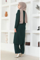 Kolyeli Tunik Pantolon İkili Takım 0580-08 Zümrüt Yeşili Kolyeli Tunik Pantolon İkili Takım 0580-08 Zümrüt Yeşili