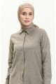 Yırtmaçlı Tunik 2559-06 Vizon Yırtmaçlı Tunik 2559-06 Vizon