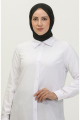 Viskon Düğmeli Tunik 6110-04 Beyaz Viskon Düğmeli Tunik 6110-04 Beyaz