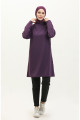 Kapüşonlu Mevsimlik Sade Tunik 8665-02 Mürdüm Kapüşonlu Mevsimlik Sade Tunik 8665-02 Mürdüm