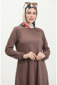 Kolu Lastikli Sade Mevsimlik Tunik 8716-01 Kahverengi Kolu Lastikli Sade Mevsimlik Tunik 8716-01 Kahverengi