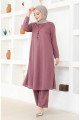 Kolyeli Tunik Pantolon İkili Takım 0580-07 Lila Kolyeli Tunik Pantolon İkili Takım 0580-07 Lila