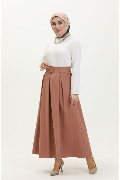 Kemerli Etek 2246-05 Vizon Kemerli Etek 2246-05 Vizon