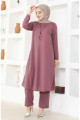 Kolyeli Tunik Pantolon İkili Takım 0580-07 Lila Kolyeli Tunik Pantolon İkili Takım 0580-07 Lila