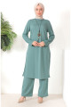 Kolyeli Tunik Pantolon İkili Takım 8585-03 Çağla Yeşili Kolyeli Tunik Pantolon İkili Takım 8585-03 Çağla Yeşili