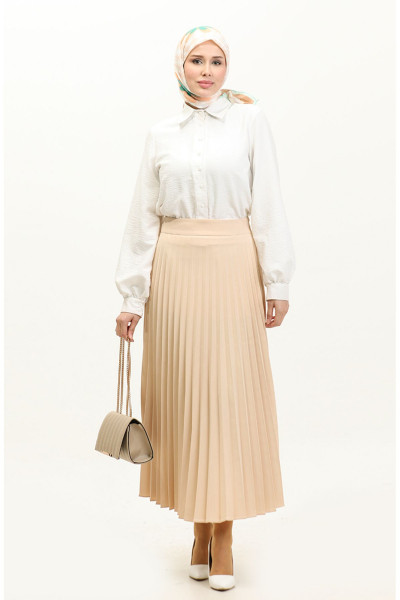 Piliseli Etek 2249-05 Bej