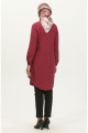 Viskon Düğmeli Tunik 6110-03 Bordo Viskon Düğmeli Tunik 6110-03 Bordo