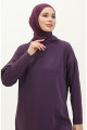 Kapüşonlu Mevsimlik Sade Tunik 8665-02 Mürdüm Kapüşonlu Mevsimlik Sade Tunik 8665-02 Mürdüm