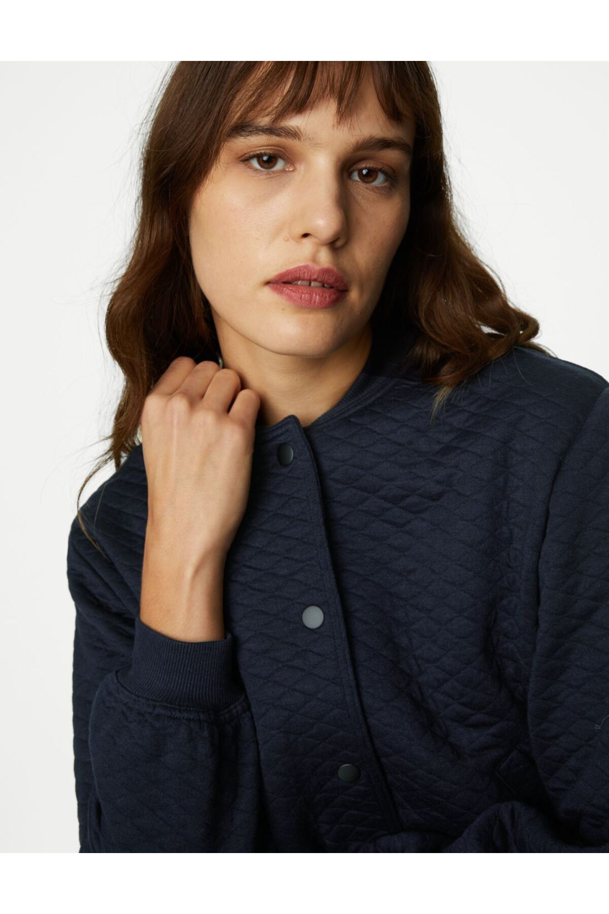 Regular Fit Örme Kapitone Bomber Ceket Regular Fit Örme Kapitone Bomber Ceket