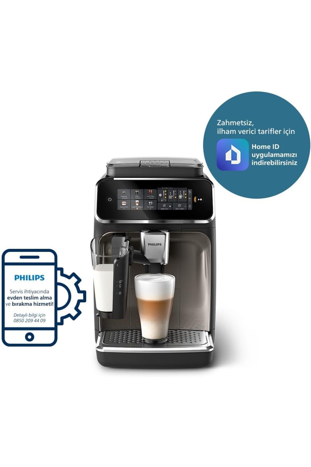 LatteGo Espresso Makinesi, 3300 Serisi, SilentBrew Teknolojisi, 1 Kg Çekirdek Kahve Hediye LatteGo Espresso Makinesi, 3300 Serisi, SilentBrew Teknolojisi, 1 Kg Çekirdek Kahve Hediye