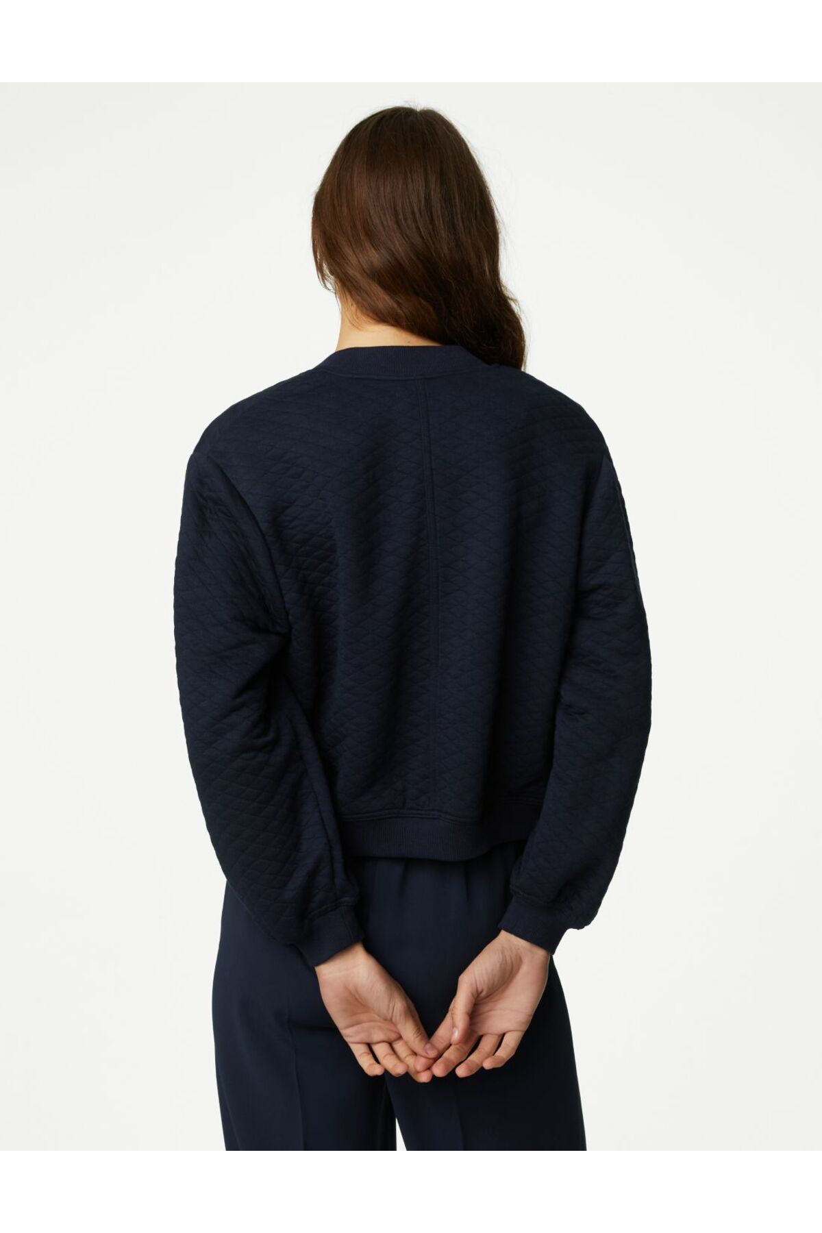 Regular Fit Örme Kapitone Bomber Ceket Regular Fit Örme Kapitone Bomber Ceket