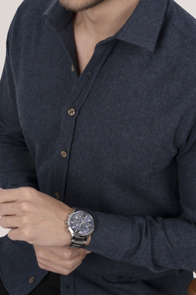 Lacivert Düz Oduncu Slimfit Hediye Kutulu Gömlek Lacivert Düz Oduncu Slimfit Hediye Kutulu Gömlek