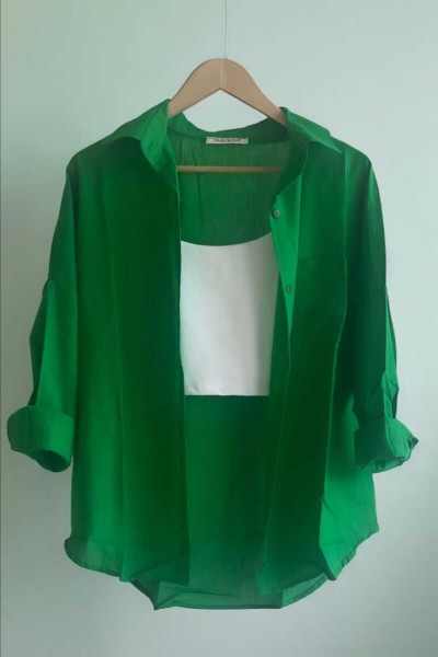 Oversize Keten Dokulu %100 Pamuk Tek Cepli Salaş Gömlek BB-KU3435 Oversize Keten Dokulu %100 Pamuk Tek Cepli Salaş Gömlek BB-KU3435