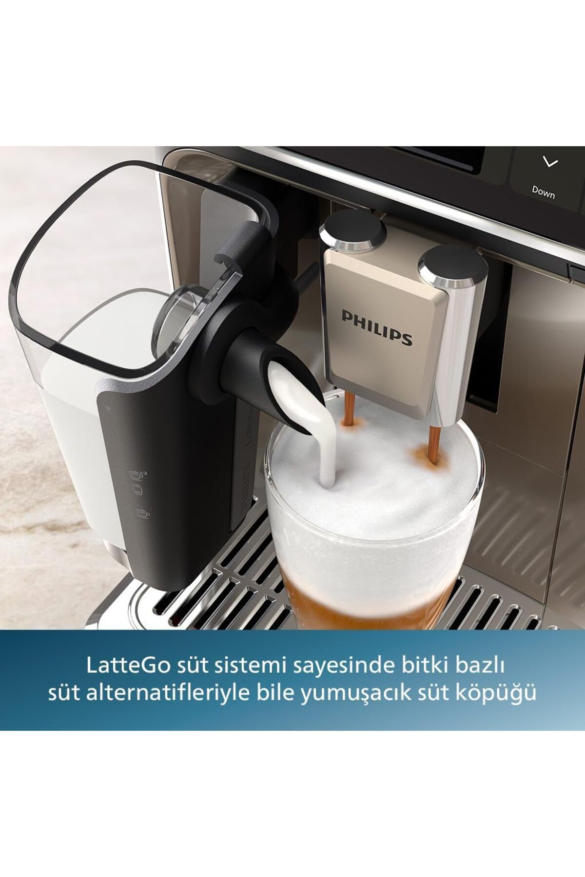 LatteGo Espresso Makinesi, 5500 Serisi, SilentBrew Teknolojisi, 1 Kg Çekirdek Kahve Hediye LatteGo Espresso Makinesi, 5500 Serisi, SilentBrew Teknolojisi, 1 Kg Çekirdek Kahve Hediye