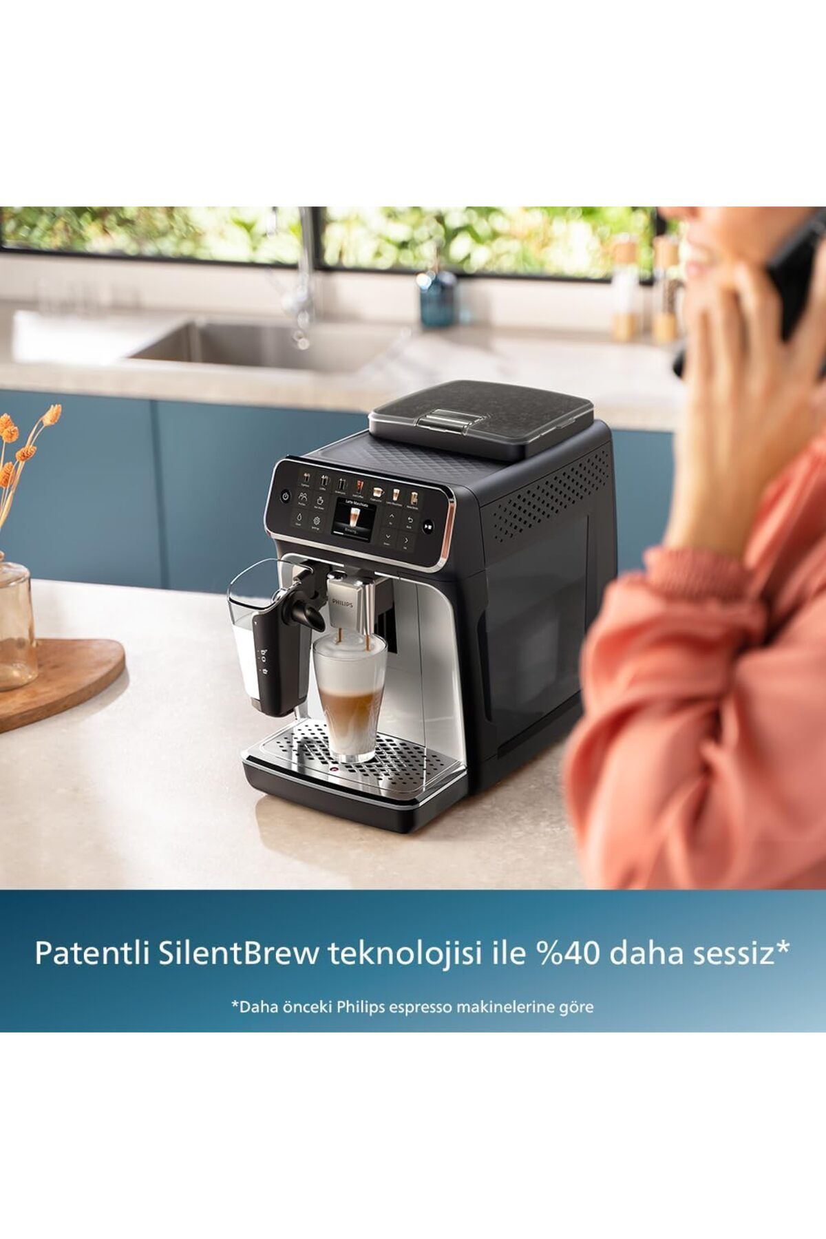 LatteGo Espresso Makinesi, 4400 Serisi, SilentBrew Teknolojisi, 1 Kg Çekirdek Kahve Hediye LatteGo Espresso Makinesi, 4400 Serisi, SilentBrew Teknolojisi, 1 Kg Çekirdek Kahve Hediye
