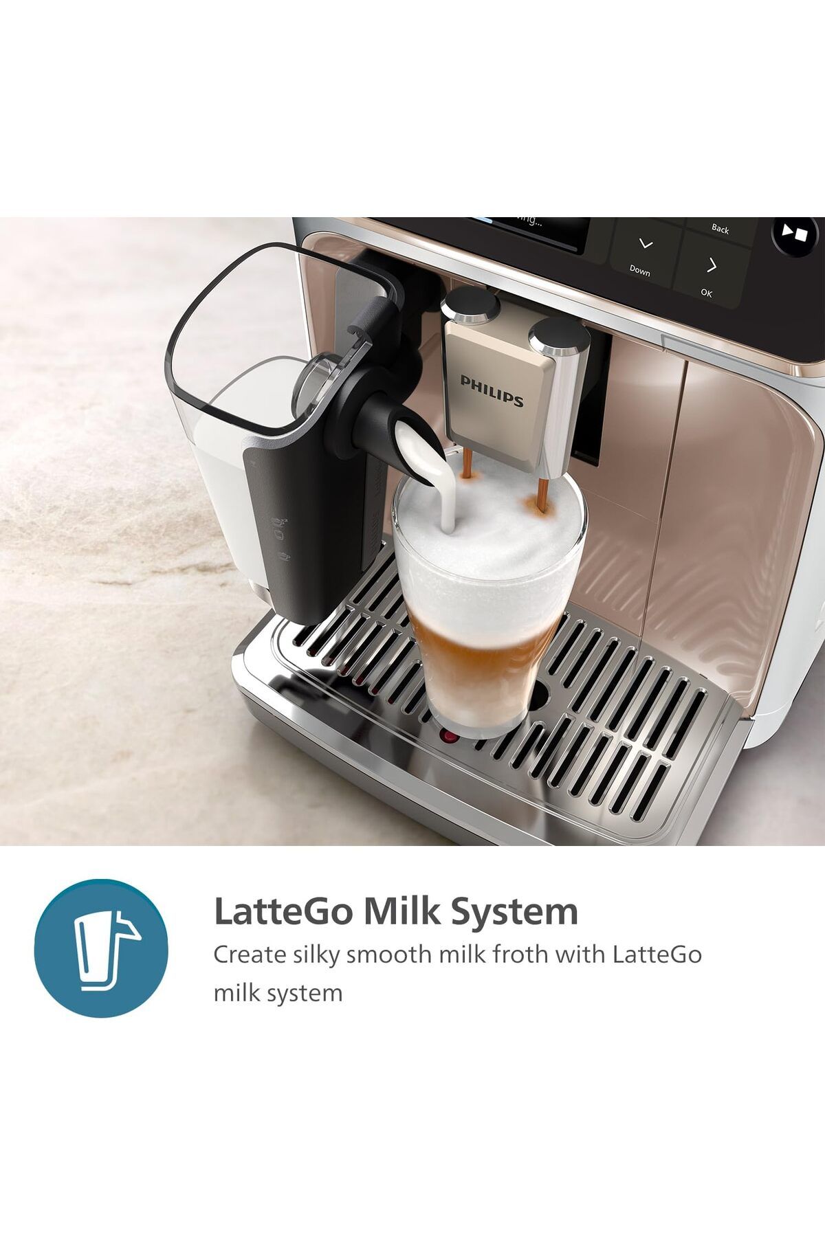 LatteGo Espresso Makinesi, 5500 Serisi, SilentBrew Teknolojisi, 1 Kg Çekirdek Kahve HEDİYE LatteGo Espresso Makinesi, 5500 Serisi, SilentBrew Teknolojisi, 1 Kg Çekirdek Kahve HEDİYE
