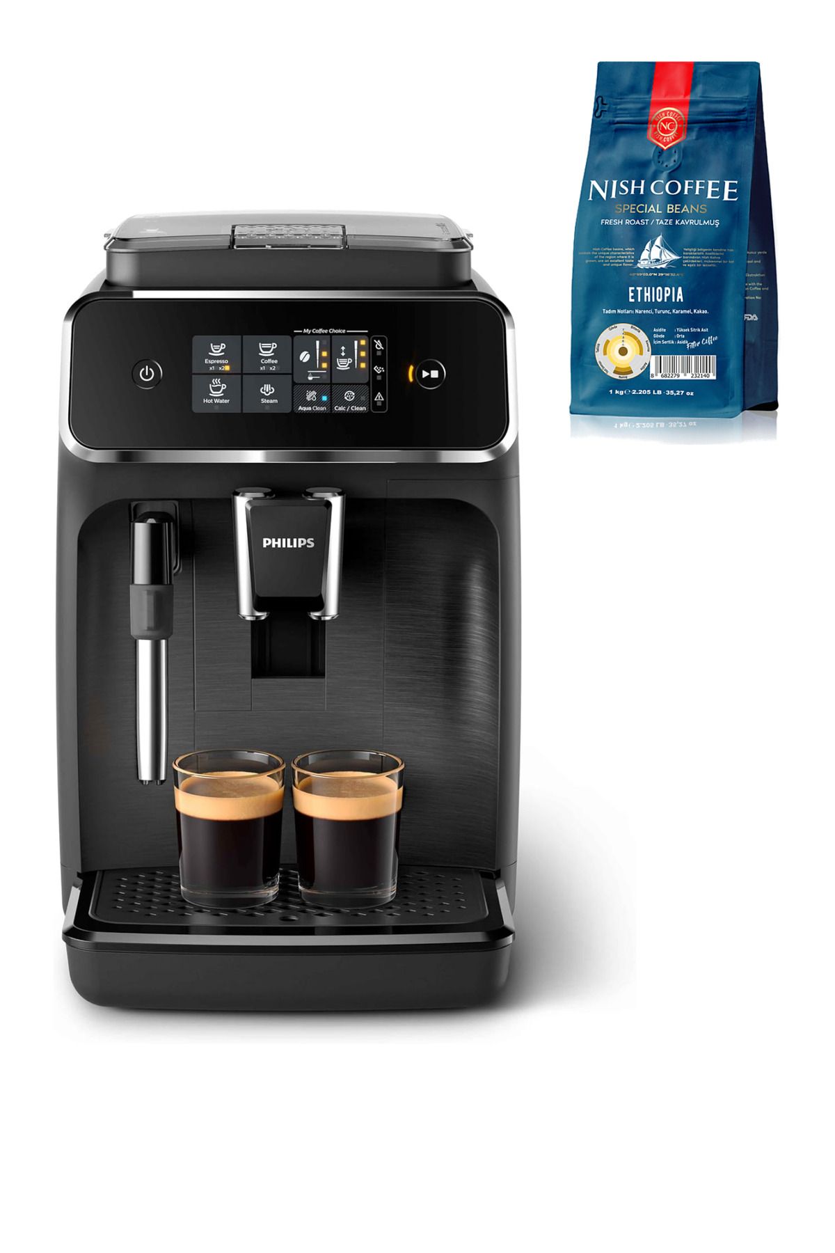 Tam Otomatik Espresso Makinası, 1.8 L Kapasite, Zamanlayıcı, 1 KG Çekirdek Kahve Hediyeli Tam Otomatik Espresso Makinası, 1.8 L Kapasite, Zamanlayıcı, 1 KG Çekirdek Kahve Hediyeli