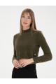 Kahverengi Crop Top Kazak 50276229-VR238 Kahverengi Crop Top Kazak 50276229-VR238