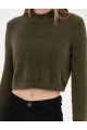 Kahverengi Crop Top Kazak 50276229-VR238 Kahverengi Crop Top Kazak 50276229-VR238