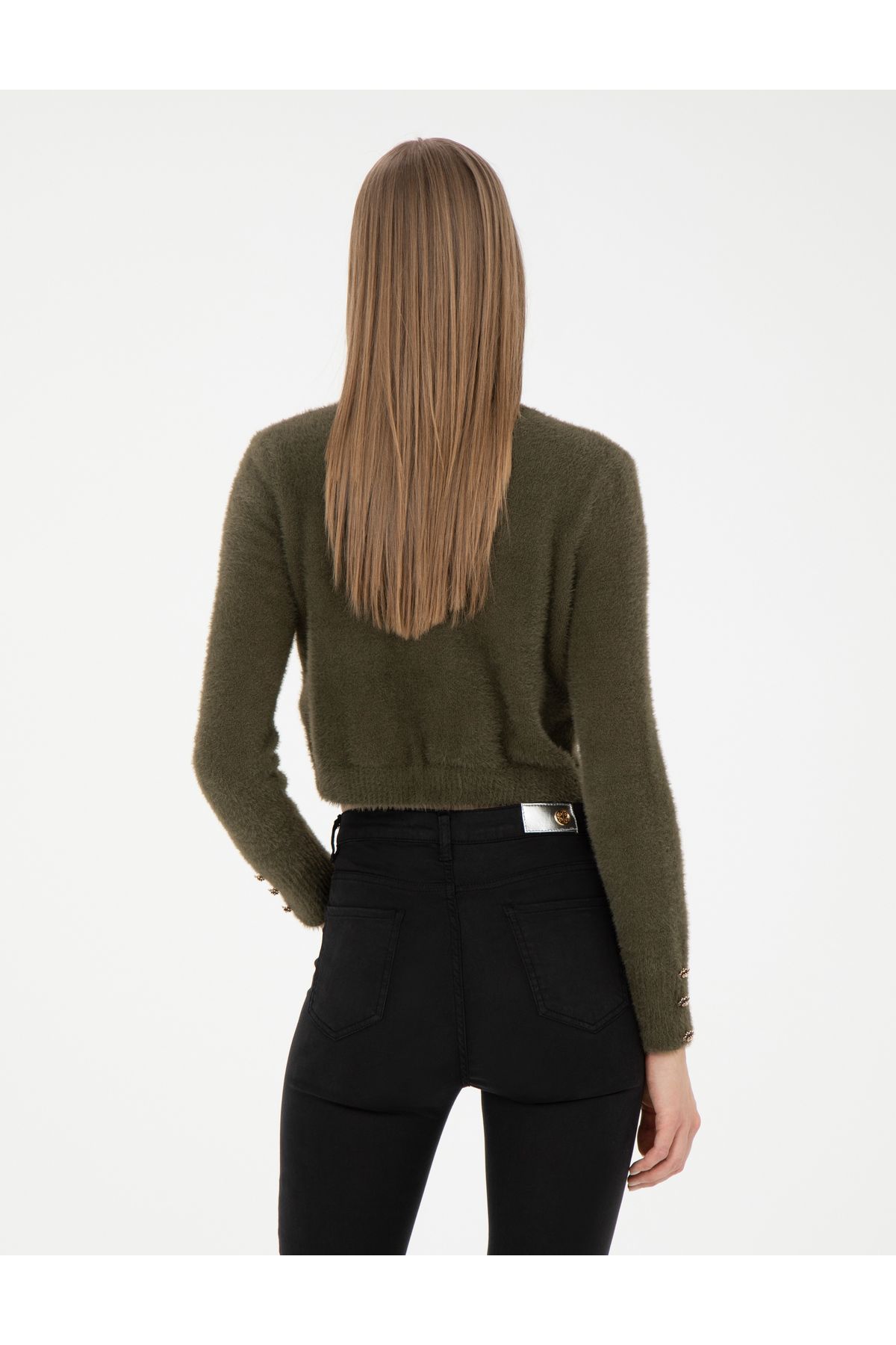 Kahverengi Crop Top Kazak 50276229-VR238 Kahverengi Crop Top Kazak 50276229-VR238