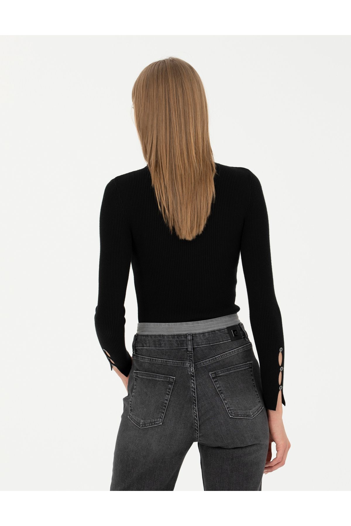 Siyah Ex. Slim Fit Balıkçı Yaka Kazak 50276230-VR046