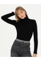 Siyah Ex. Slim Fit Balıkçı Yaka Kazak 50276230-VR046