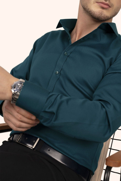 Zümrüt Yeşili Kare Düğmeli Slimfit Hediye Kutulu Erkek Gömlek Zümrüt Yeşili Kare Düğmeli Slimfit Hediye Kutulu Erkek Gömlek