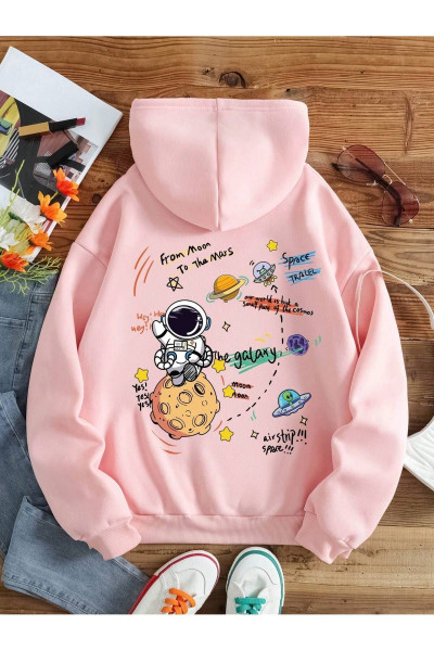Unisex Kadın/Erkek Galaxy Özel Baskılı Oversize Kapüşonlu Sweatshirt Unisex Kadın/Erkek Galaxy Özel Baskılı Oversize Kapüşonlu Sweatshirt
